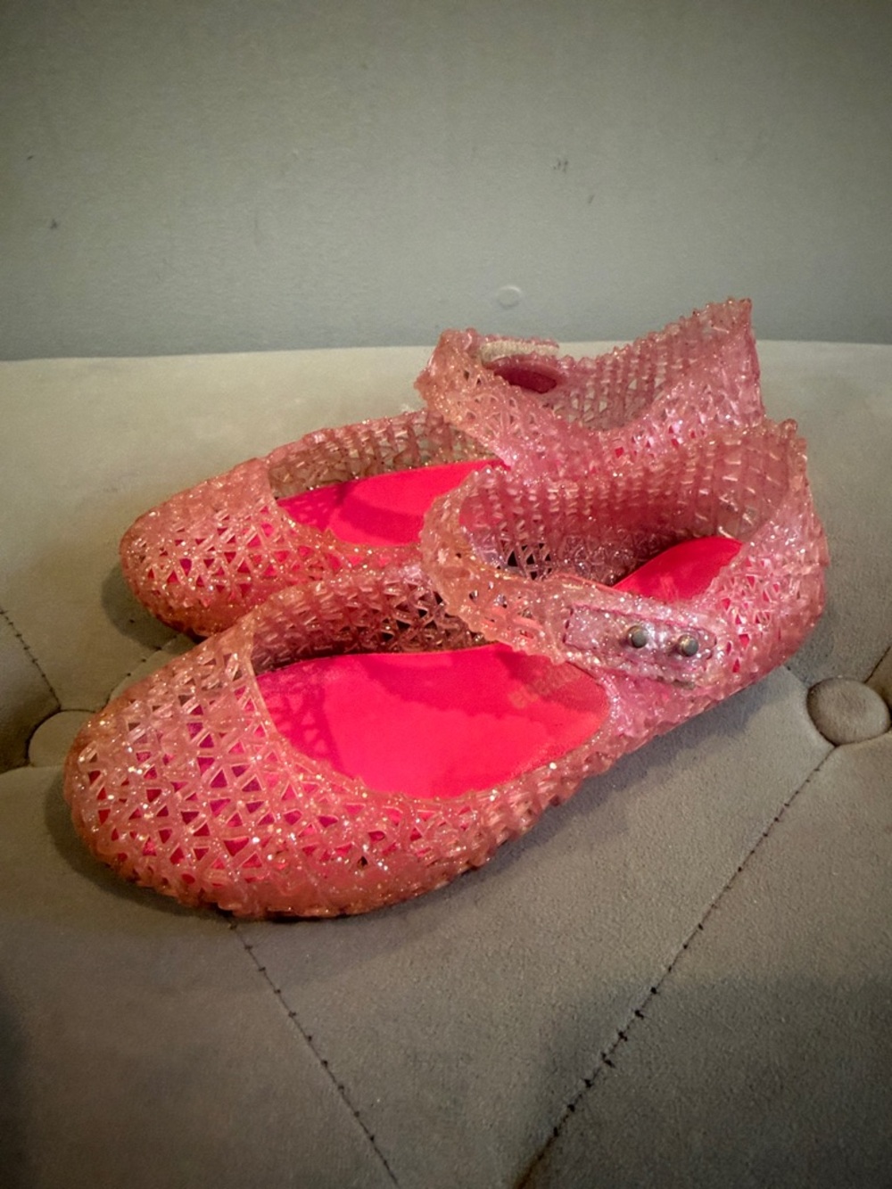 Mini Melissa Girls Pink Jelly Mary Jane Shoes - Picture 7 of 10